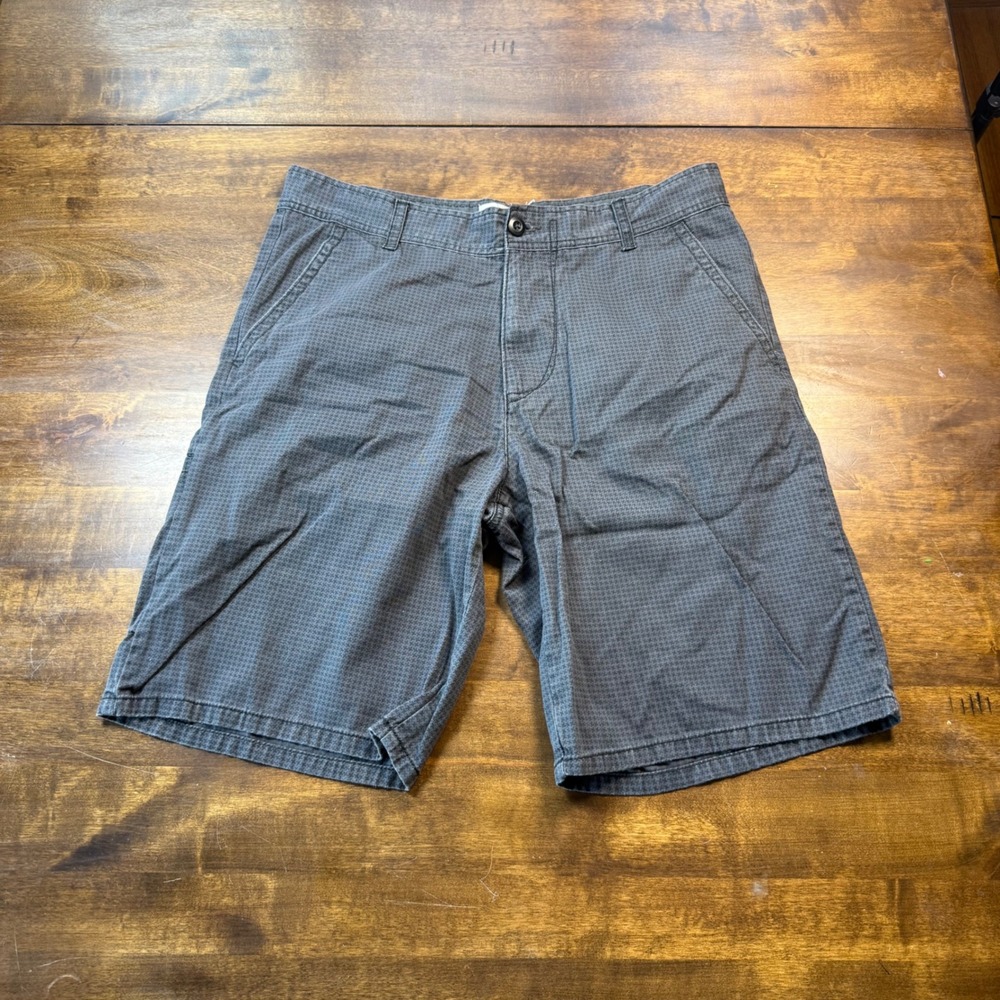 OP Shorts Mens 36 Grey Houndstooth OM11Y008D Flat Front Cotton Utility Pocket